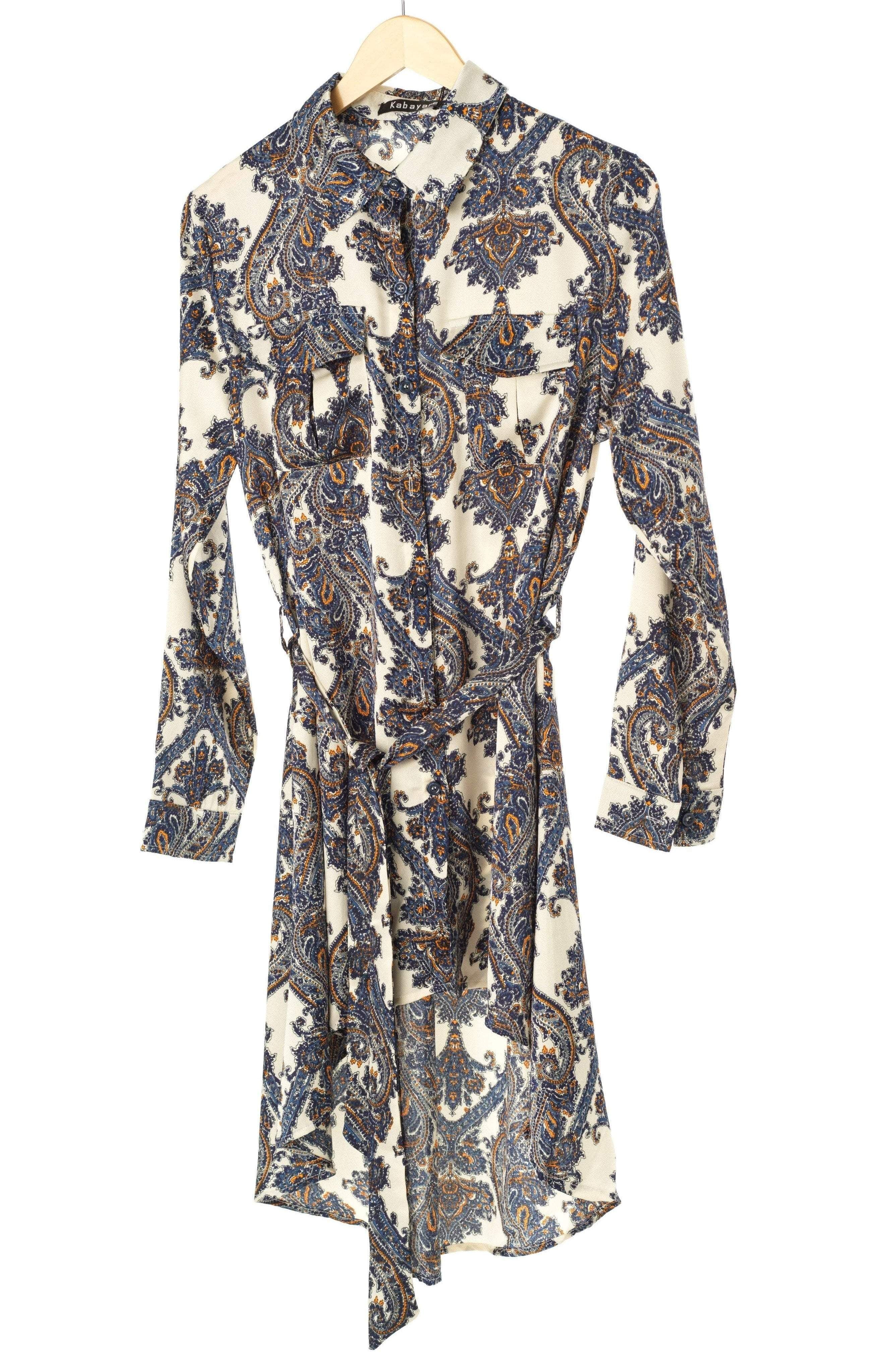 White paisley High-Low Tunic Kabayare