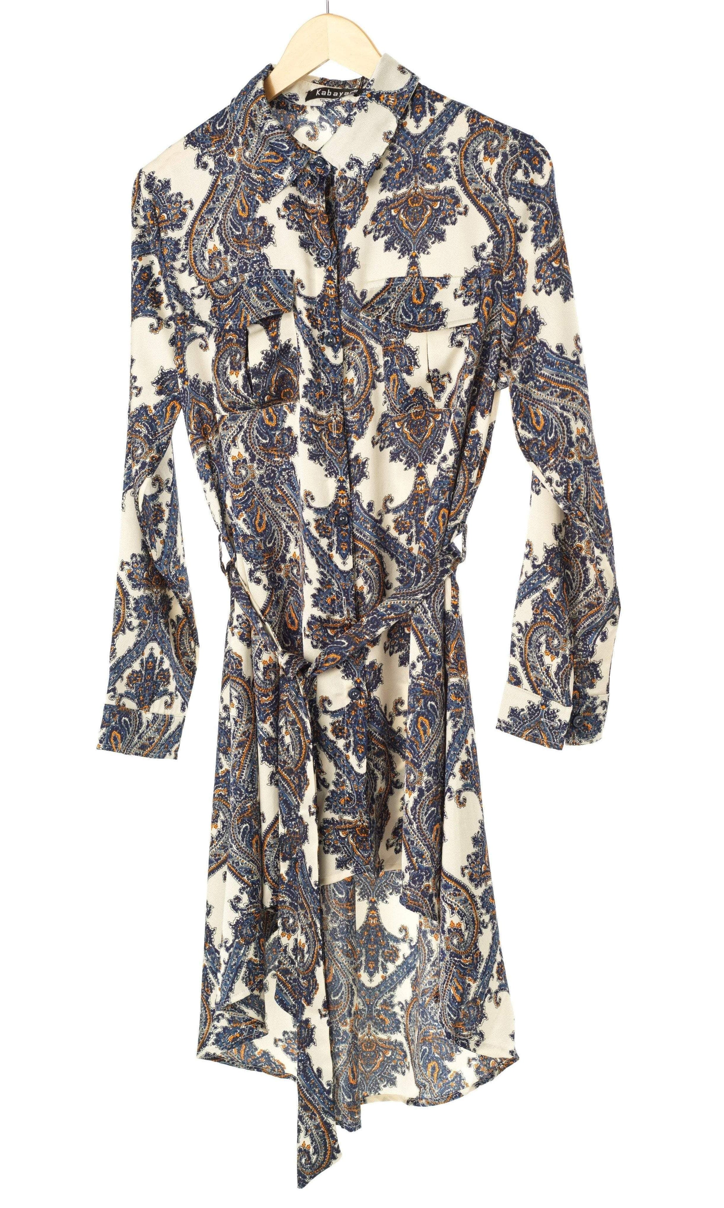 White paisley High-Low Tunic Kabayare
