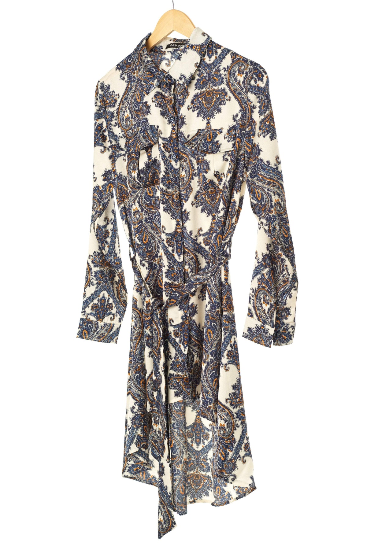 White paisley High-Low Tunic Kabayare