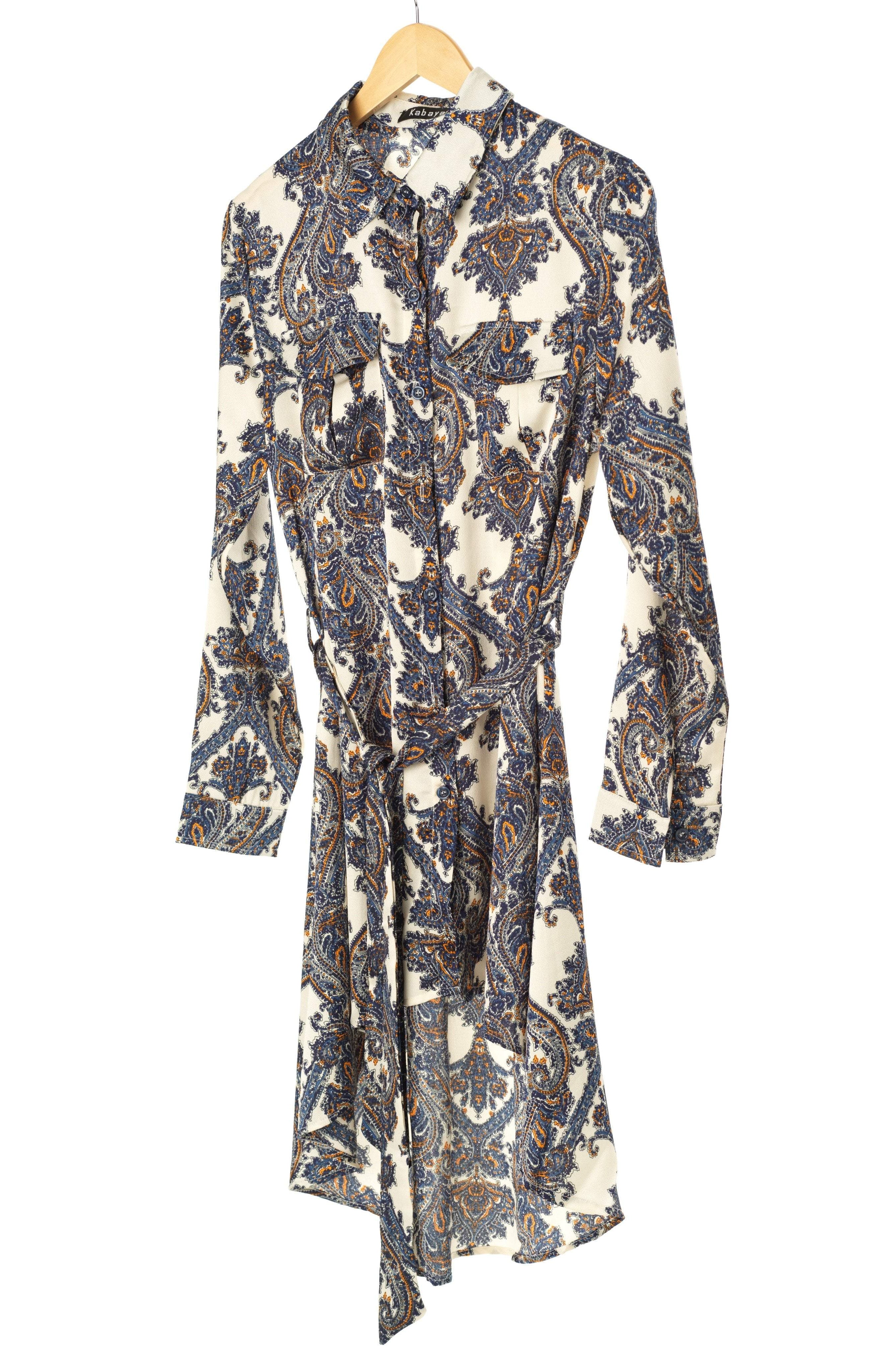 White paisley High-Low Tunic Kabayare