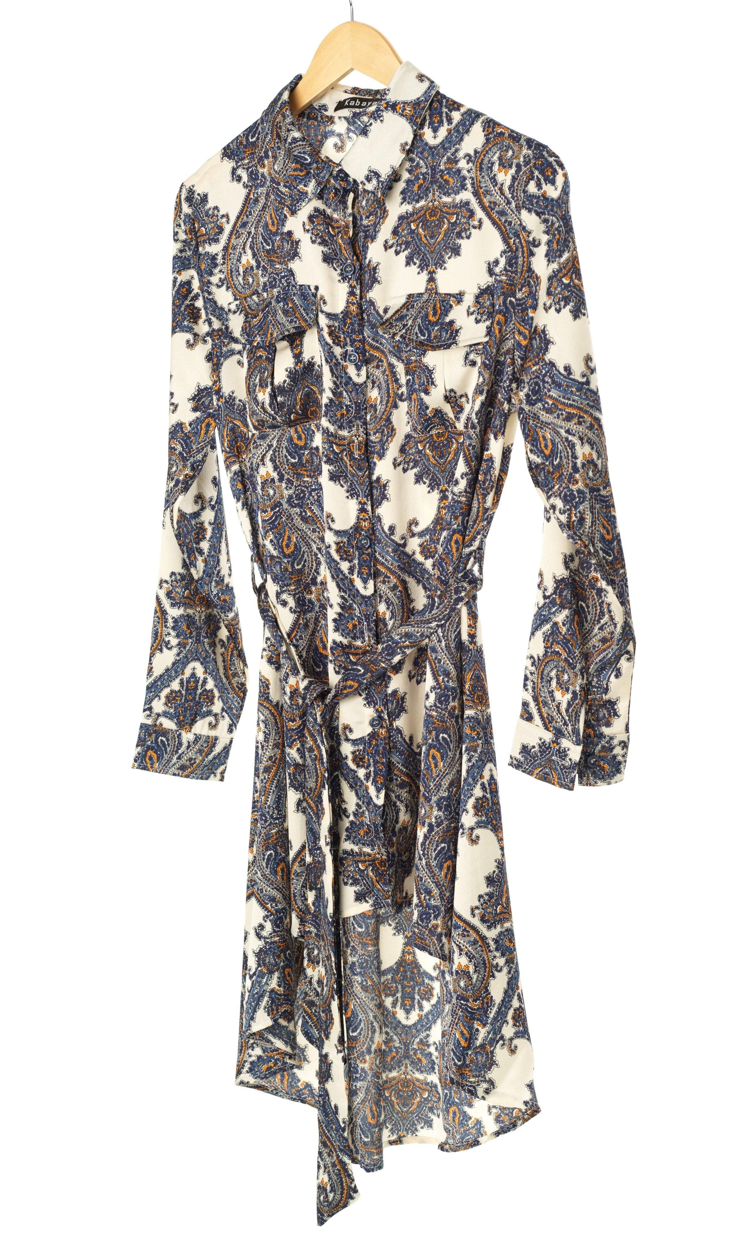 White paisley High-Low Tunic Kabayare