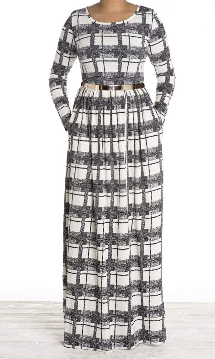 White pattern maxi dress Kabayare