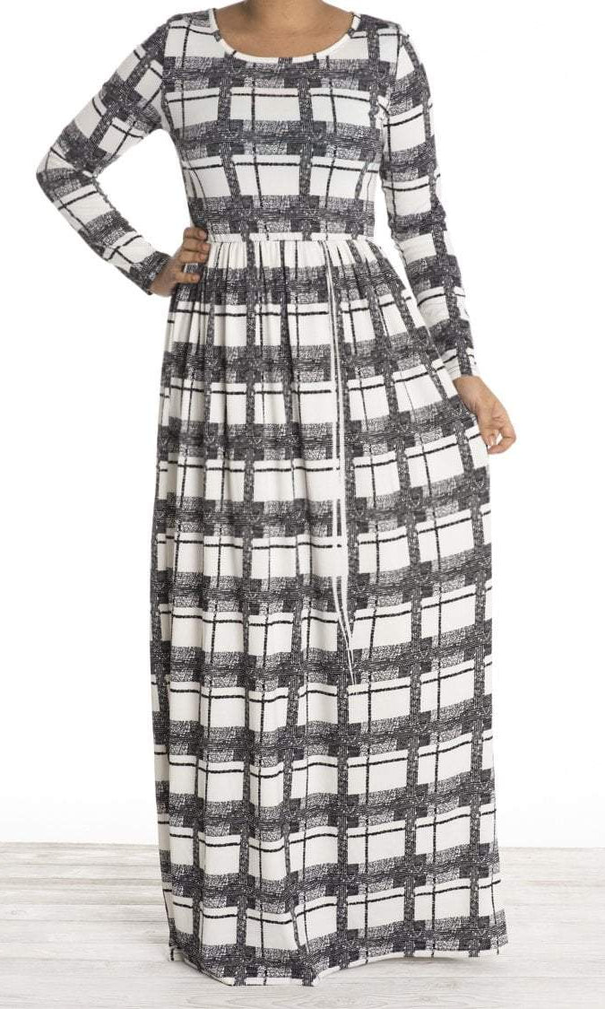 White pattern maxi dress Kabayare