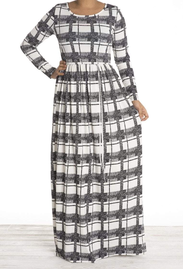White pattern maxi dress Kabayare