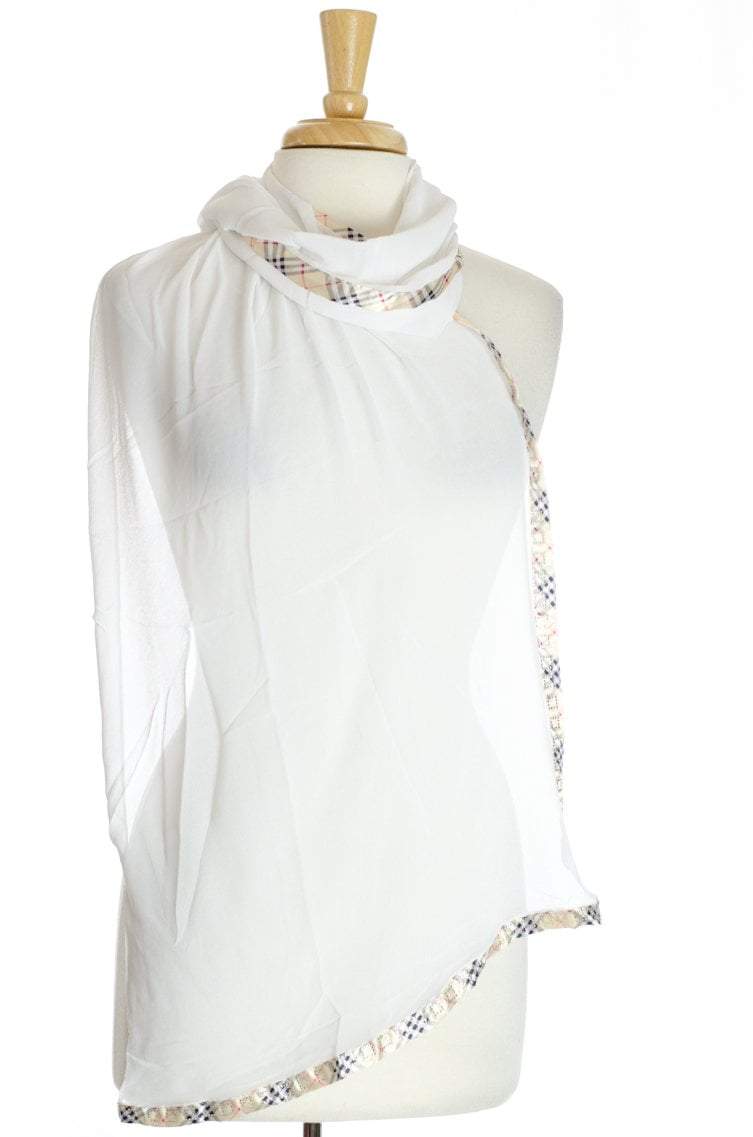 White Soft Chiffon Hijab Kabayare
