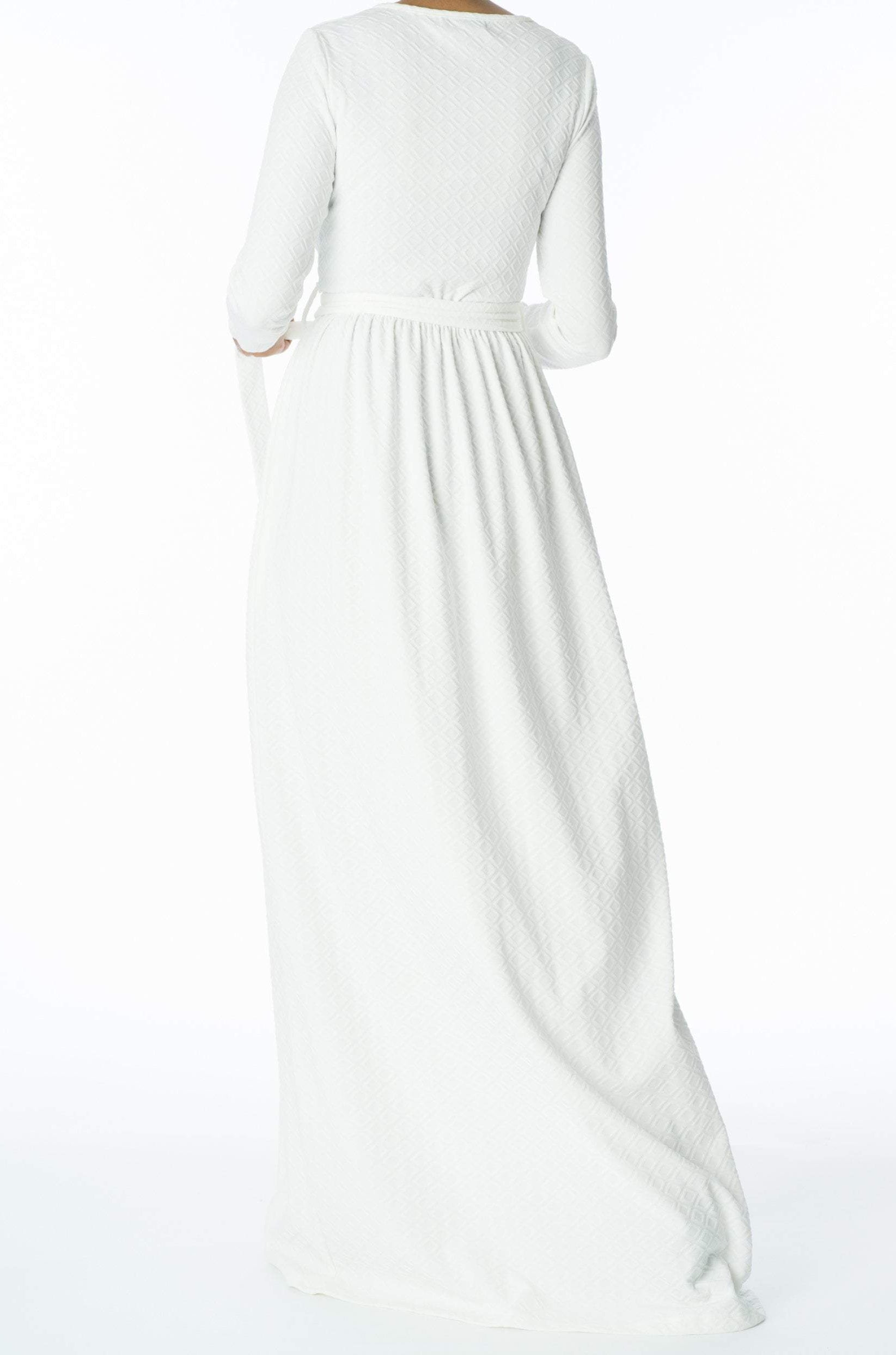 White Textured Ponti-di-roma dress Kabayare