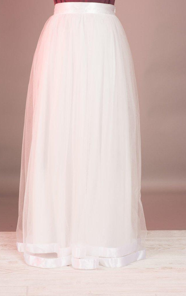 White Tulle Maxi Skirt Kabayare