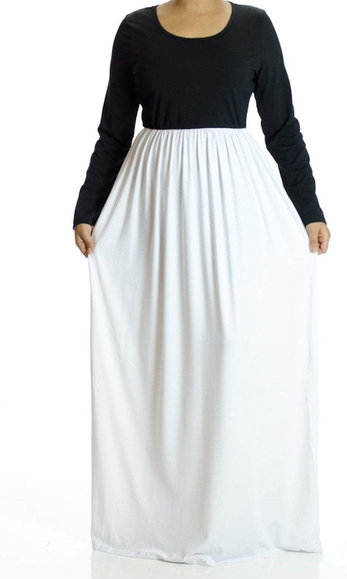 White Two Tone Maxi Kabayare