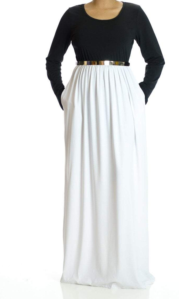 White Two Tone Maxi Kabayare
