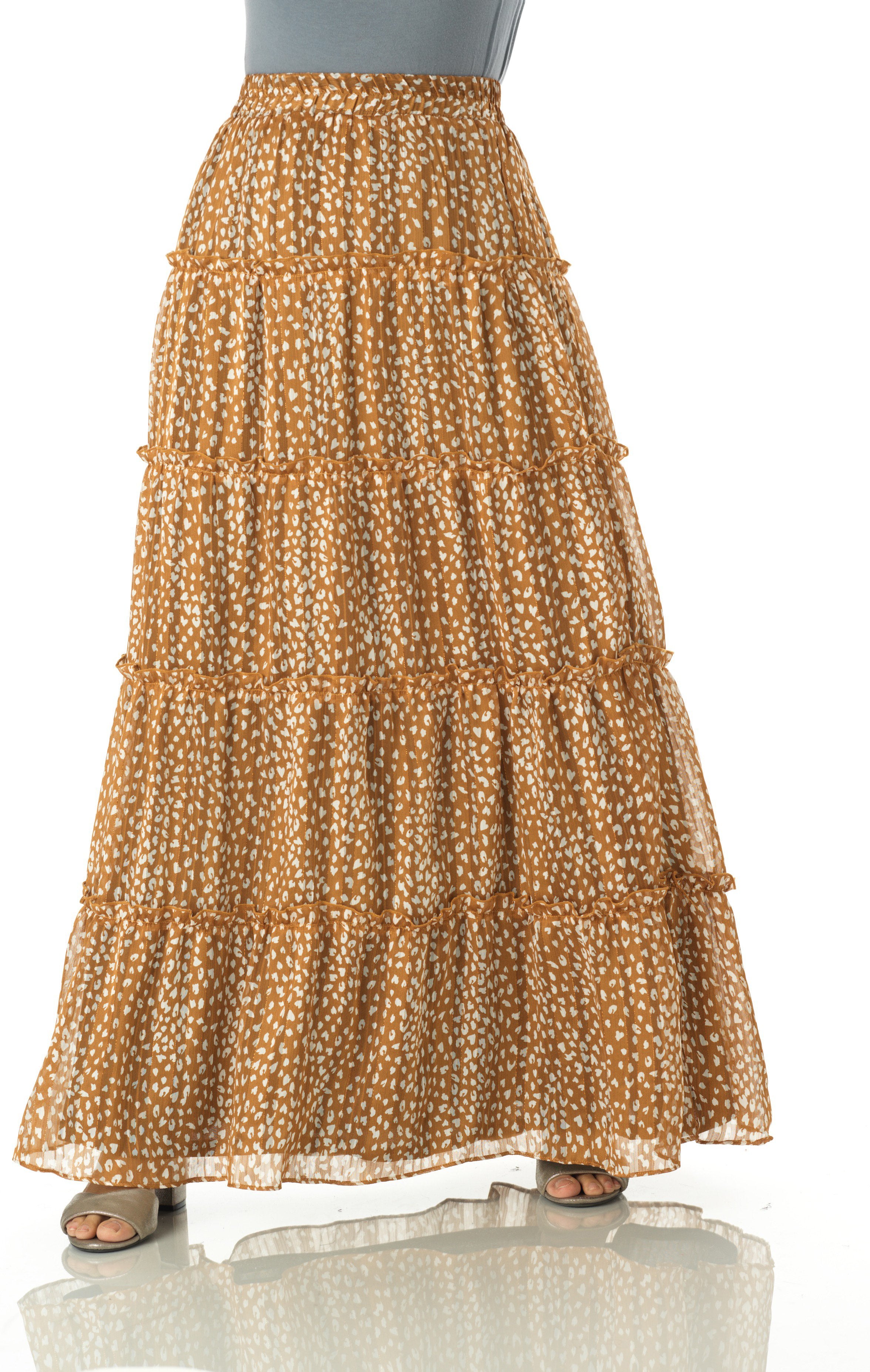 Wild cheetah tiered maxi skirt Kabayare
