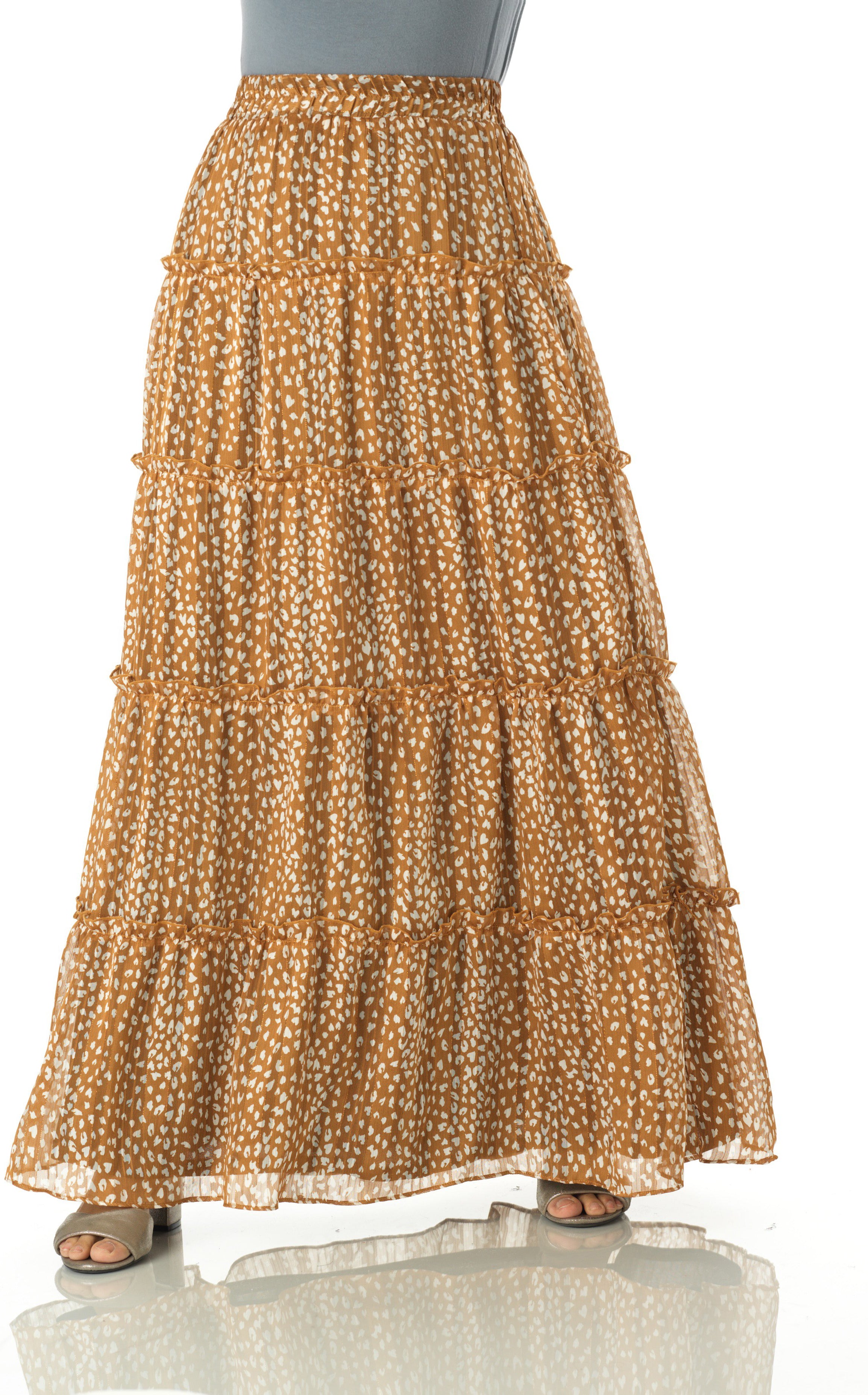 Wild cheetah tiered maxi skirt Kabayare