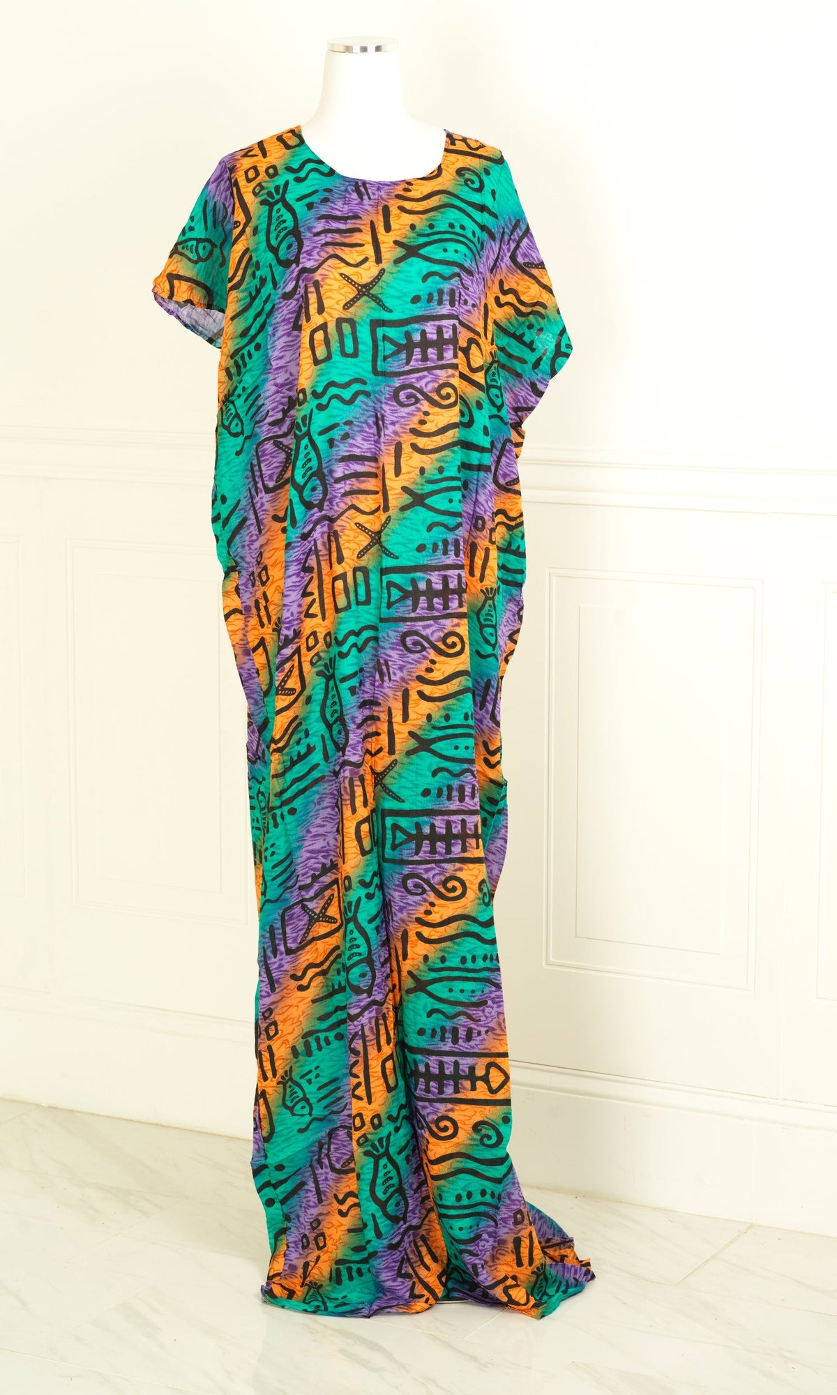 world beauty print bati dress KF