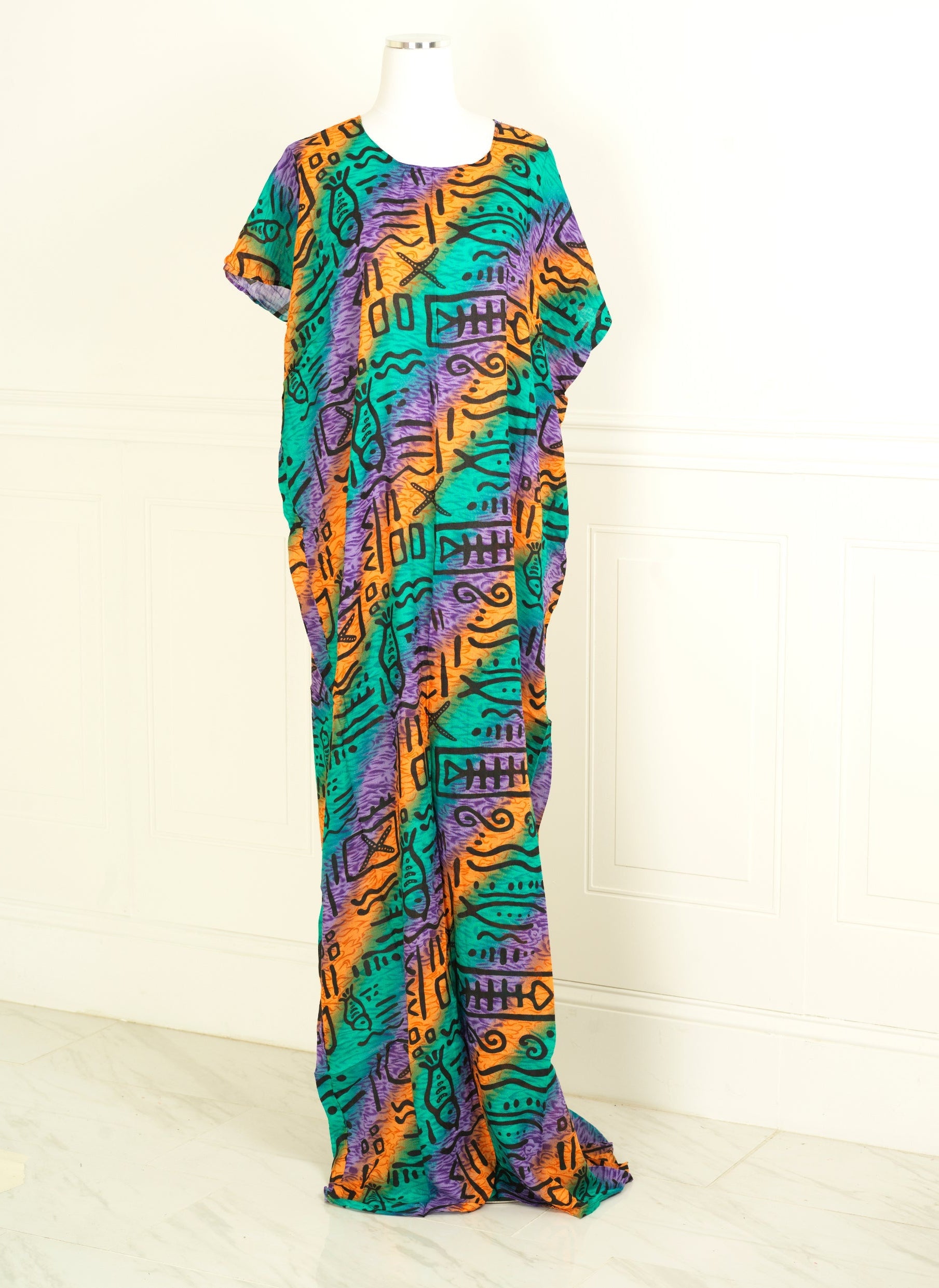 world beauty print bati dress KF