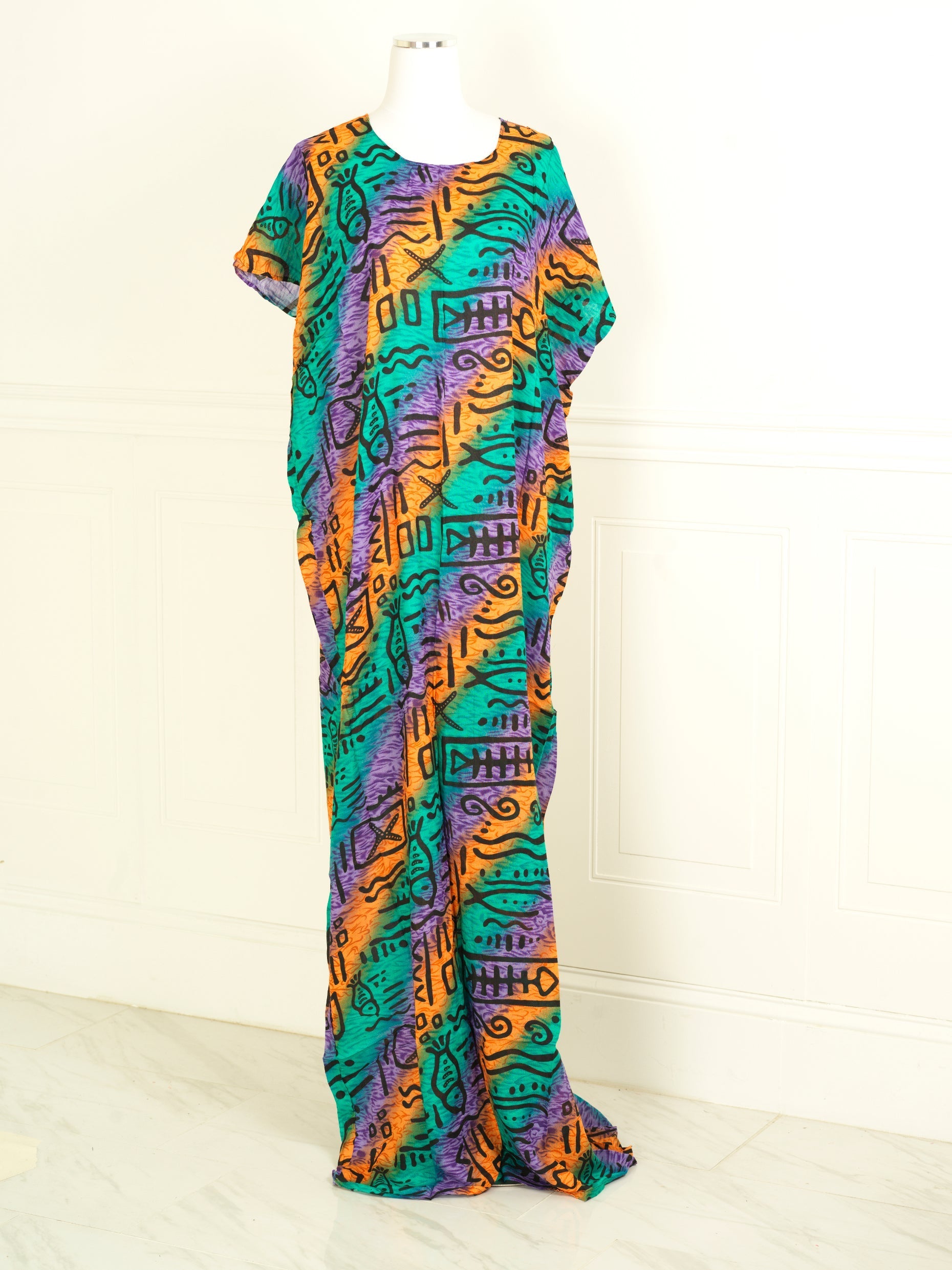 world beauty print bati dress KF