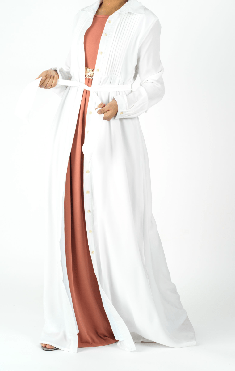 Woven-Cotton Button-Down cardigan dress Kabayare