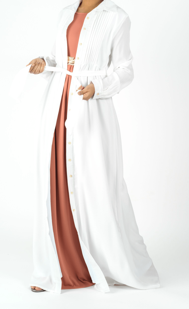 Woven-Cotton Button-Down cardigan dress Kabayare