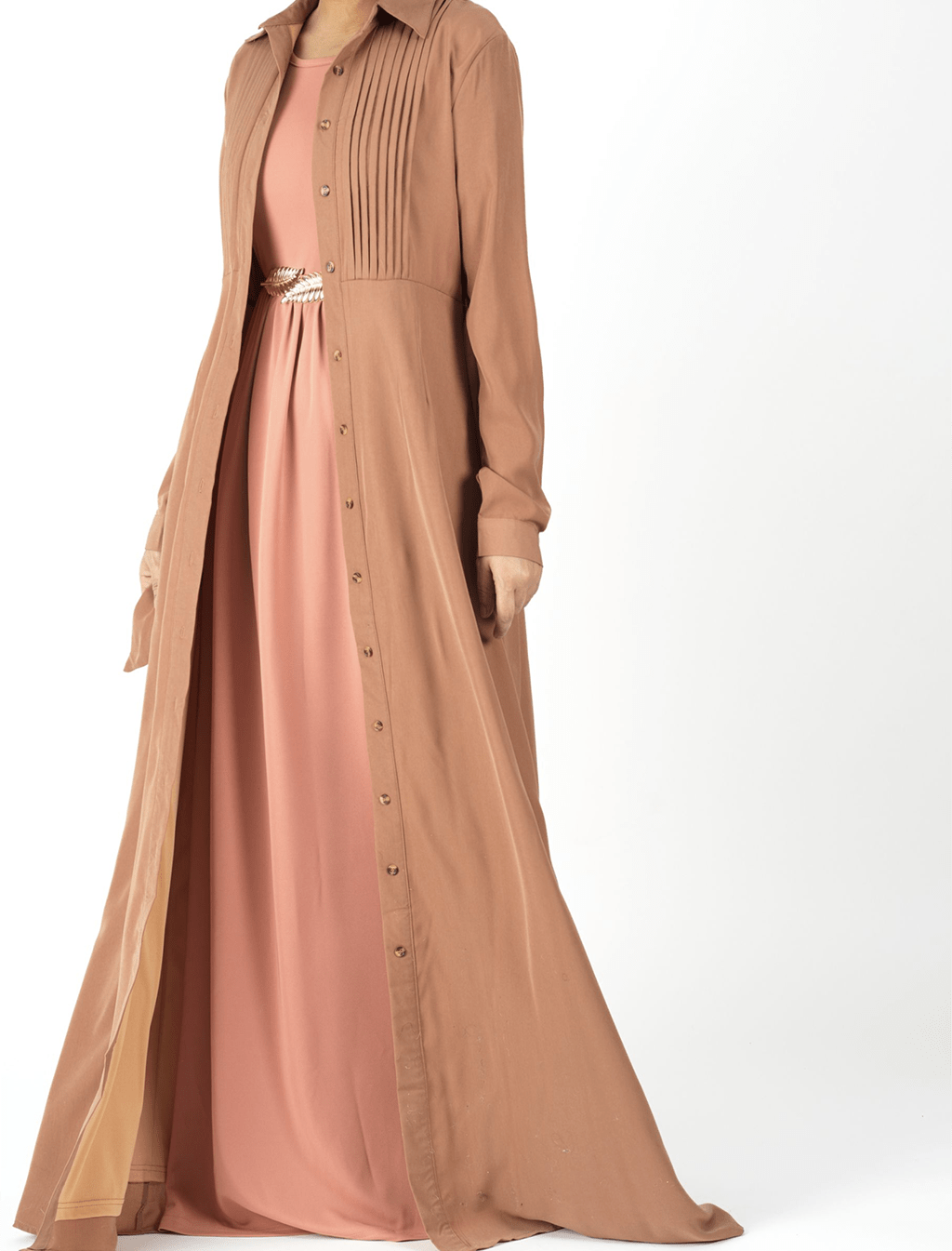 Woven-Cotton Button-Down cardigan dress Kabayare