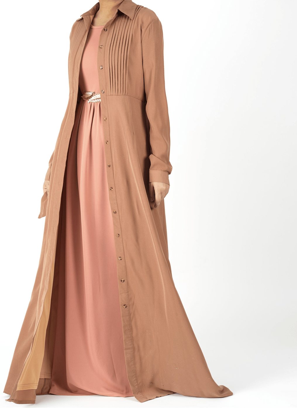 Woven-Cotton Button-Down cardigan dress Kabayare