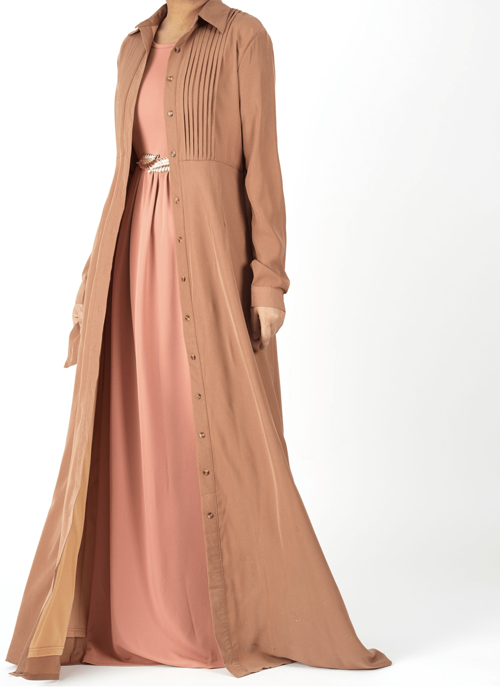 Woven-Cotton Button-Down cardigan dress Kabayare