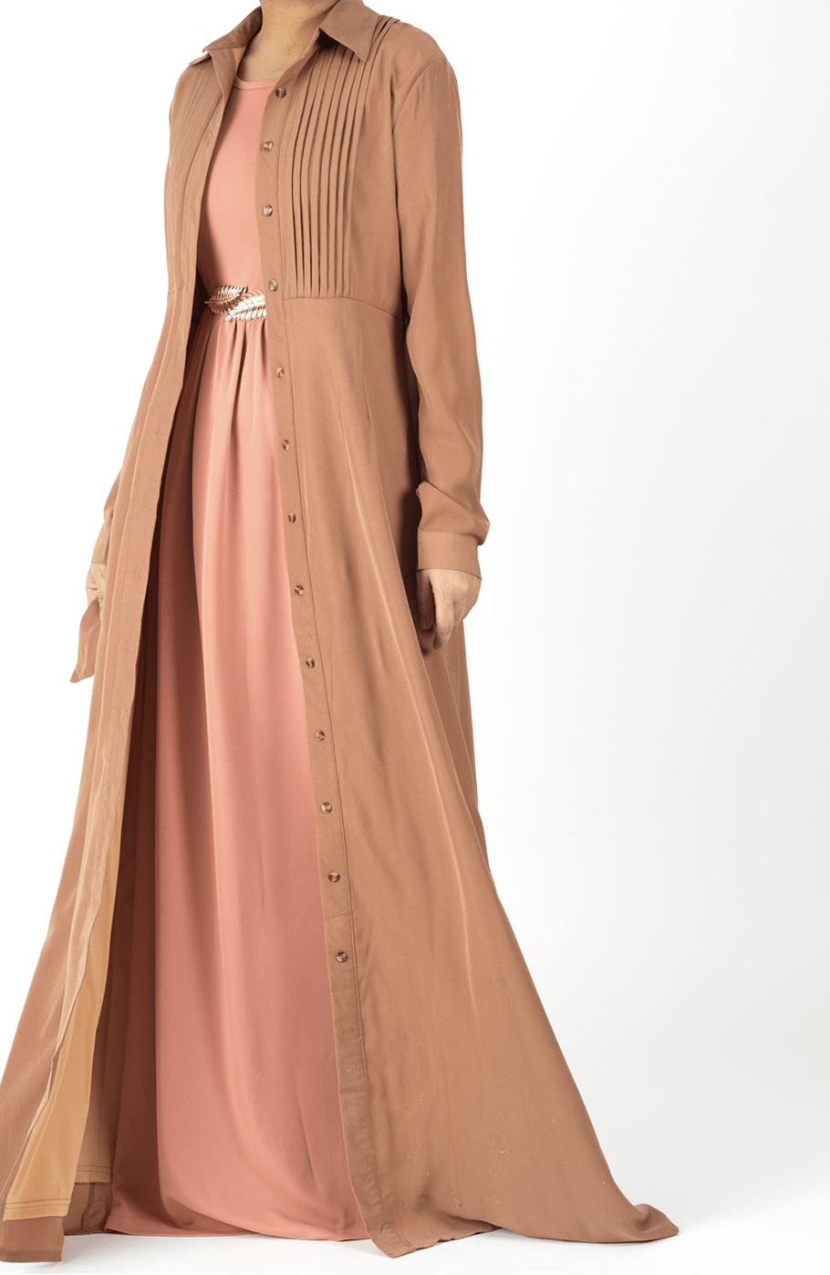 Woven-Cotton Button-Down cardigan dress Kabayare