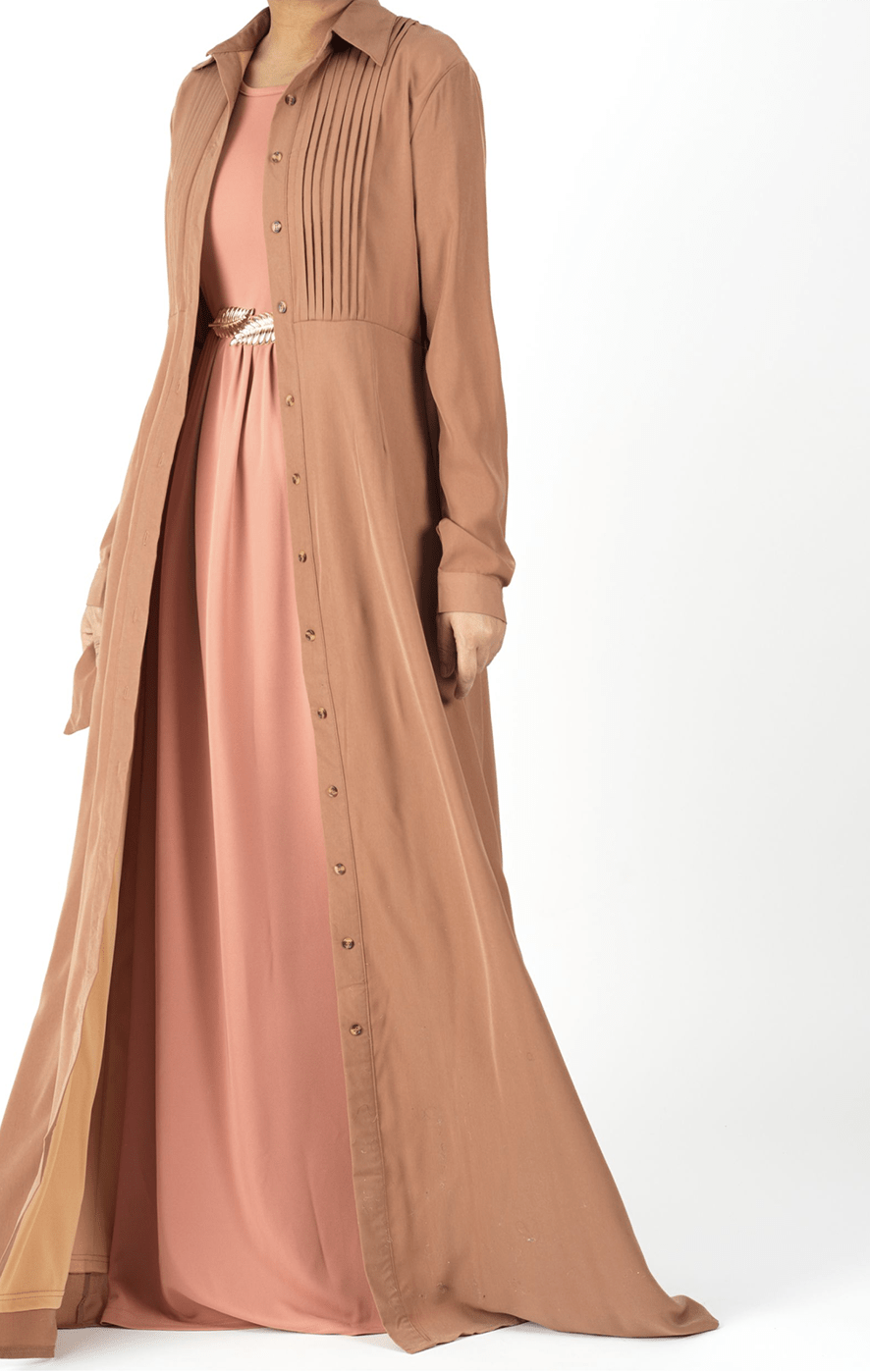 Woven-Cotton Button-Down cardigan dress Kabayare