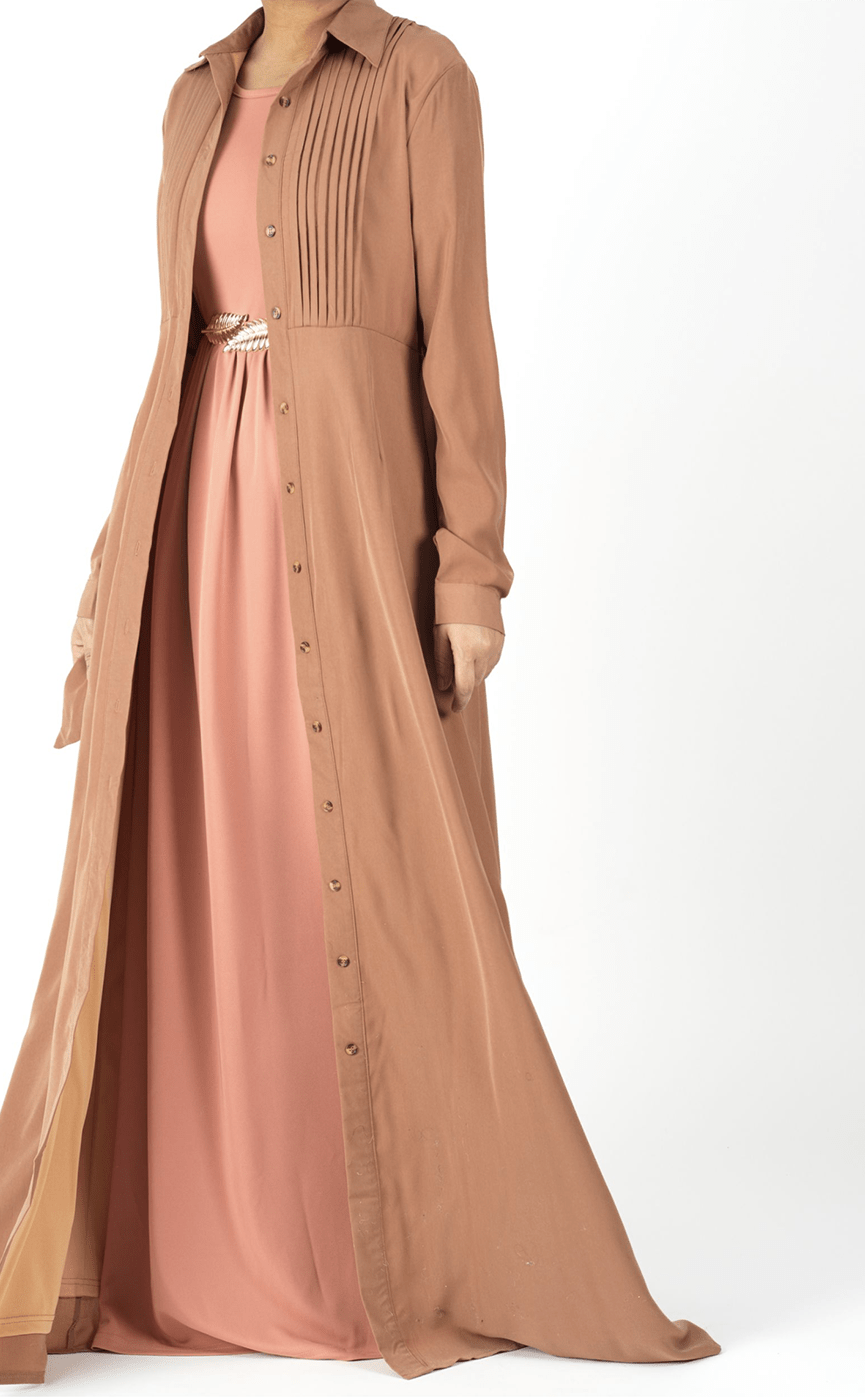 Woven-Cotton Button-Down cardigan dress Kabayare