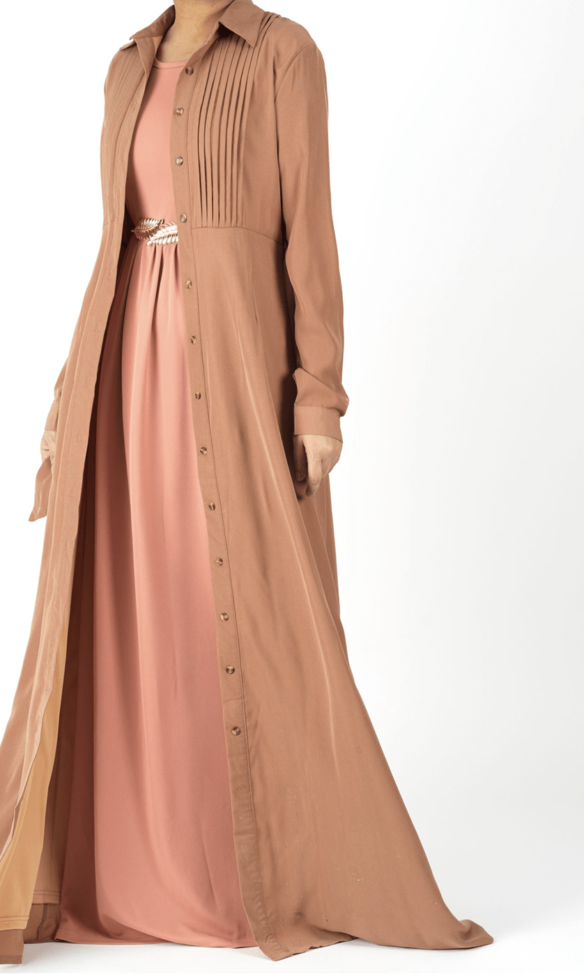 Woven-Cotton Button-Down cardigan dress Kabayare