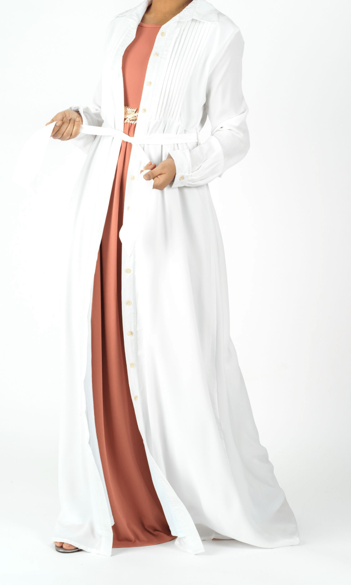 Woven-Cotton Button-Down cardigan dress Kabayare