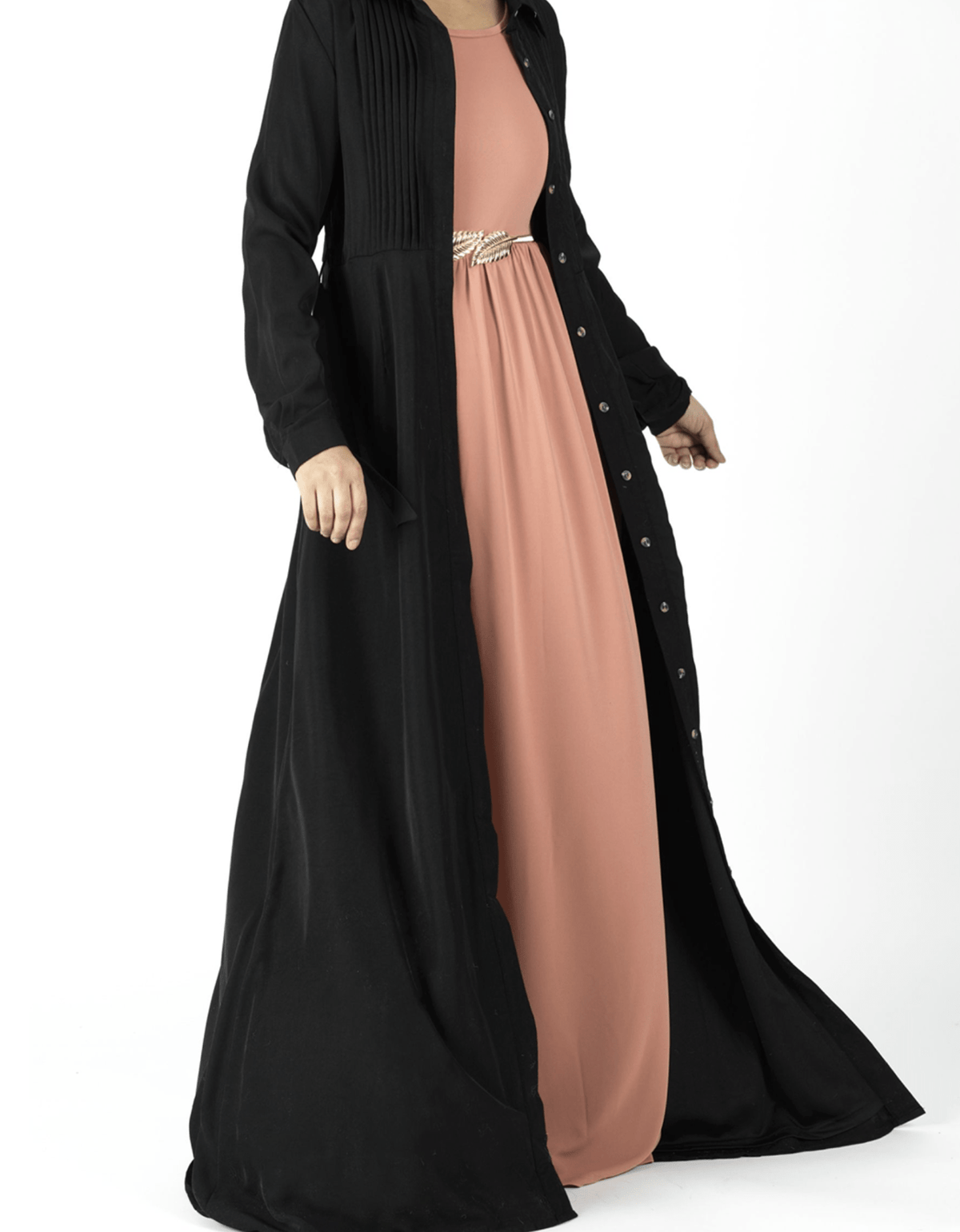 Woven-Cotton Button-Down cardigan dress Kabayare
