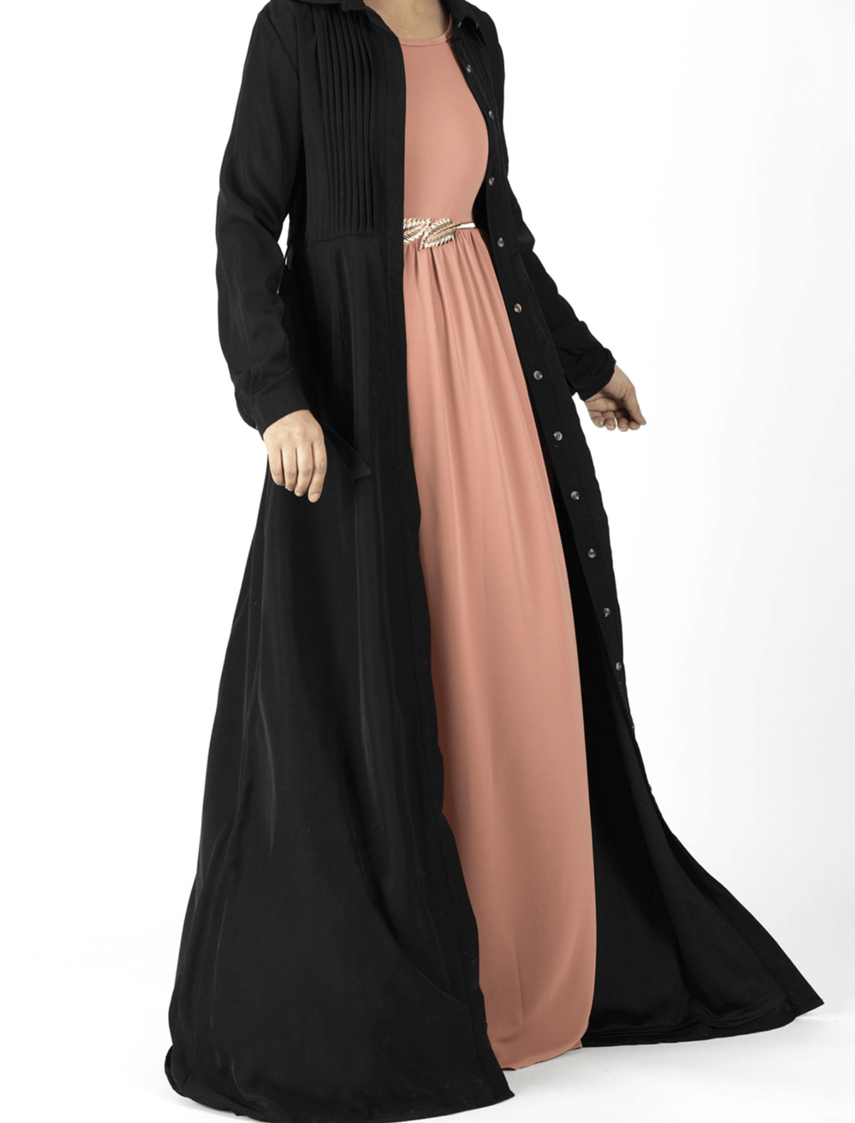 Woven-Cotton Button-Down cardigan dress Kabayare