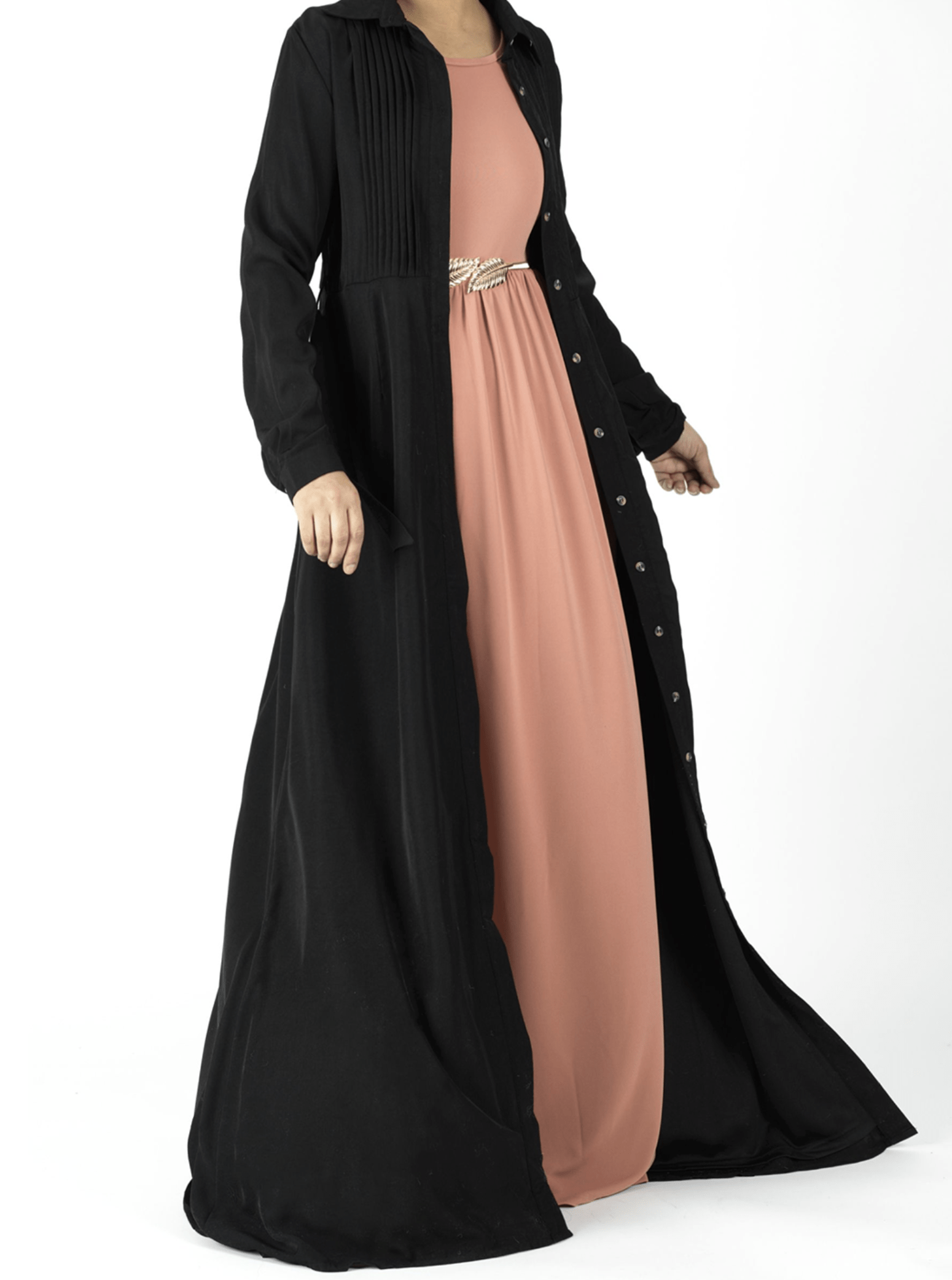 Woven-Cotton Button-Down cardigan dress Kabayare
