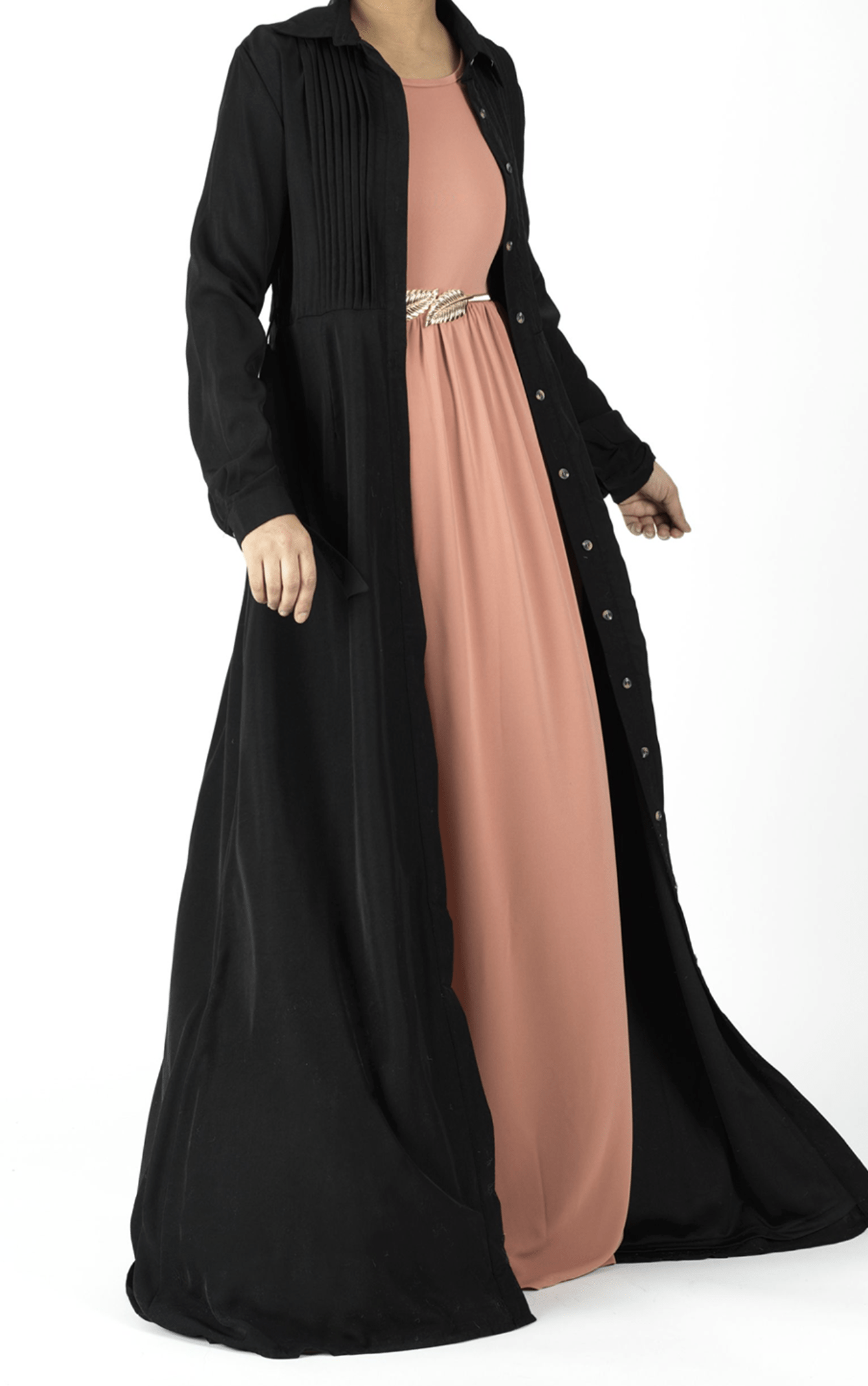 Woven-Cotton Button-Down cardigan dress Kabayare