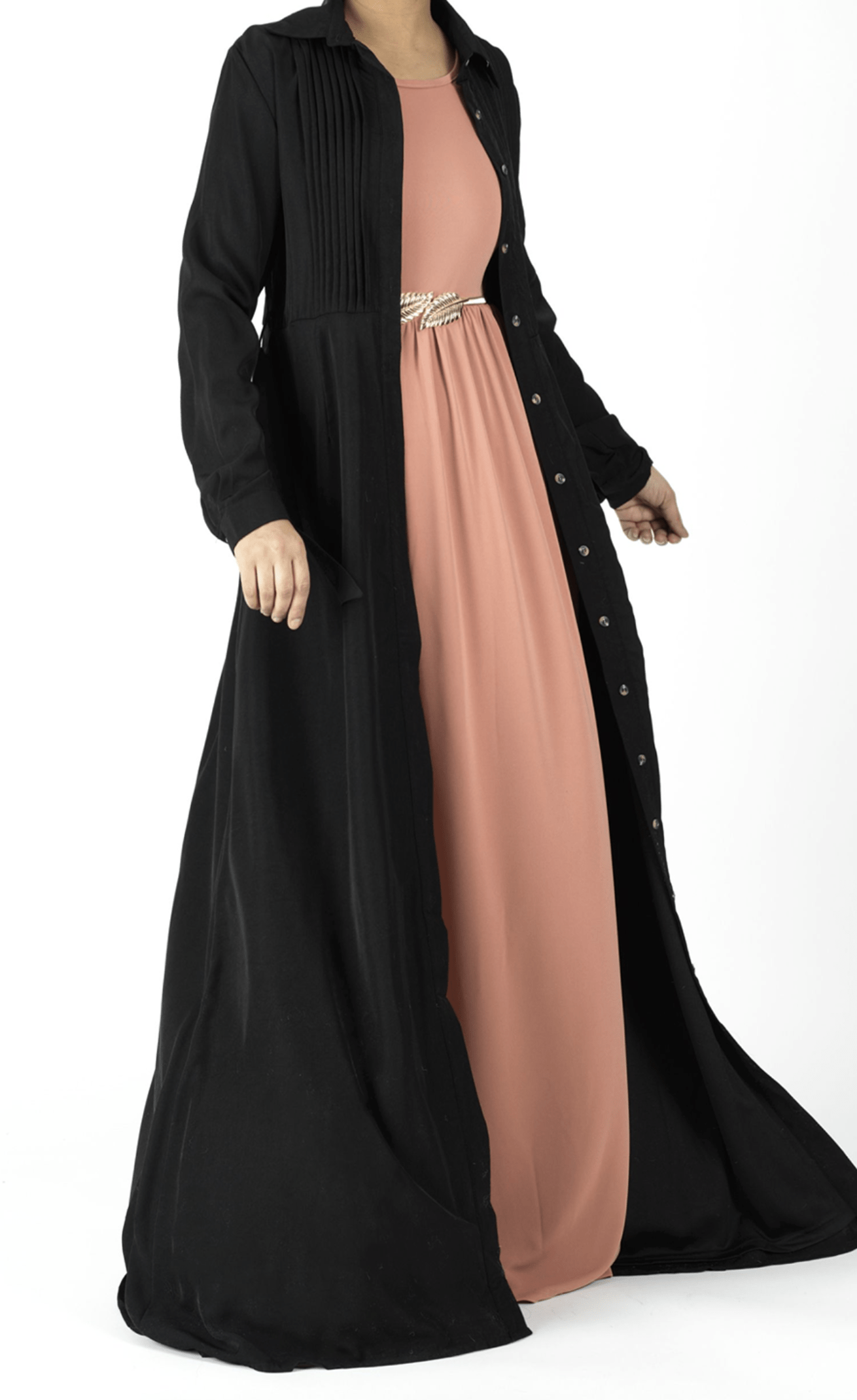 Woven-Cotton Button-Down cardigan dress Kabayare