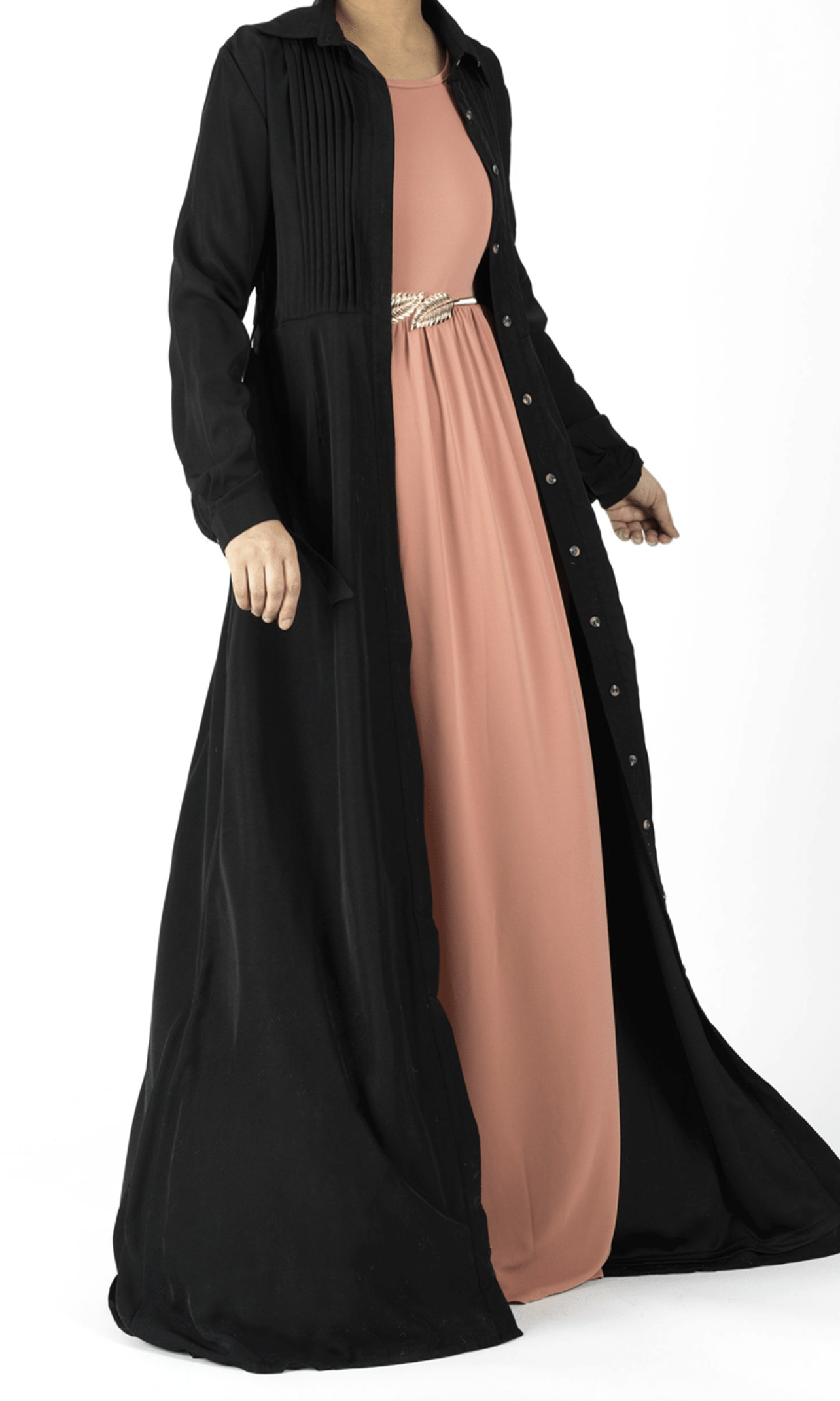 Woven-Cotton Button-Down cardigan dress Kabayare