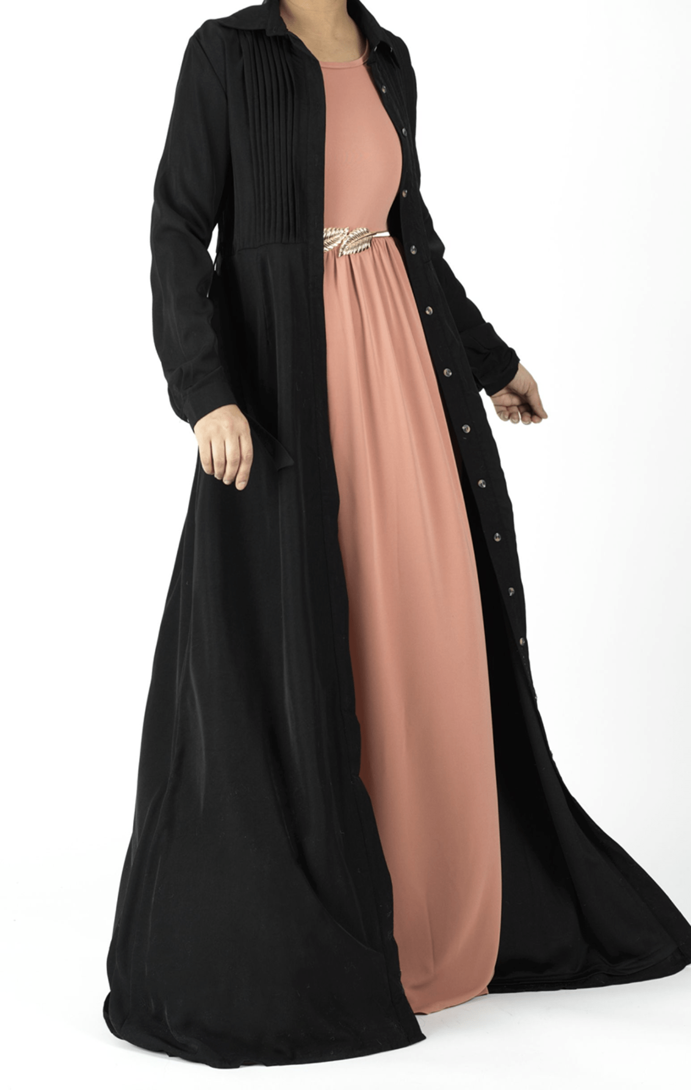 Woven-Cotton Button-Down cardigan dress Kabayare