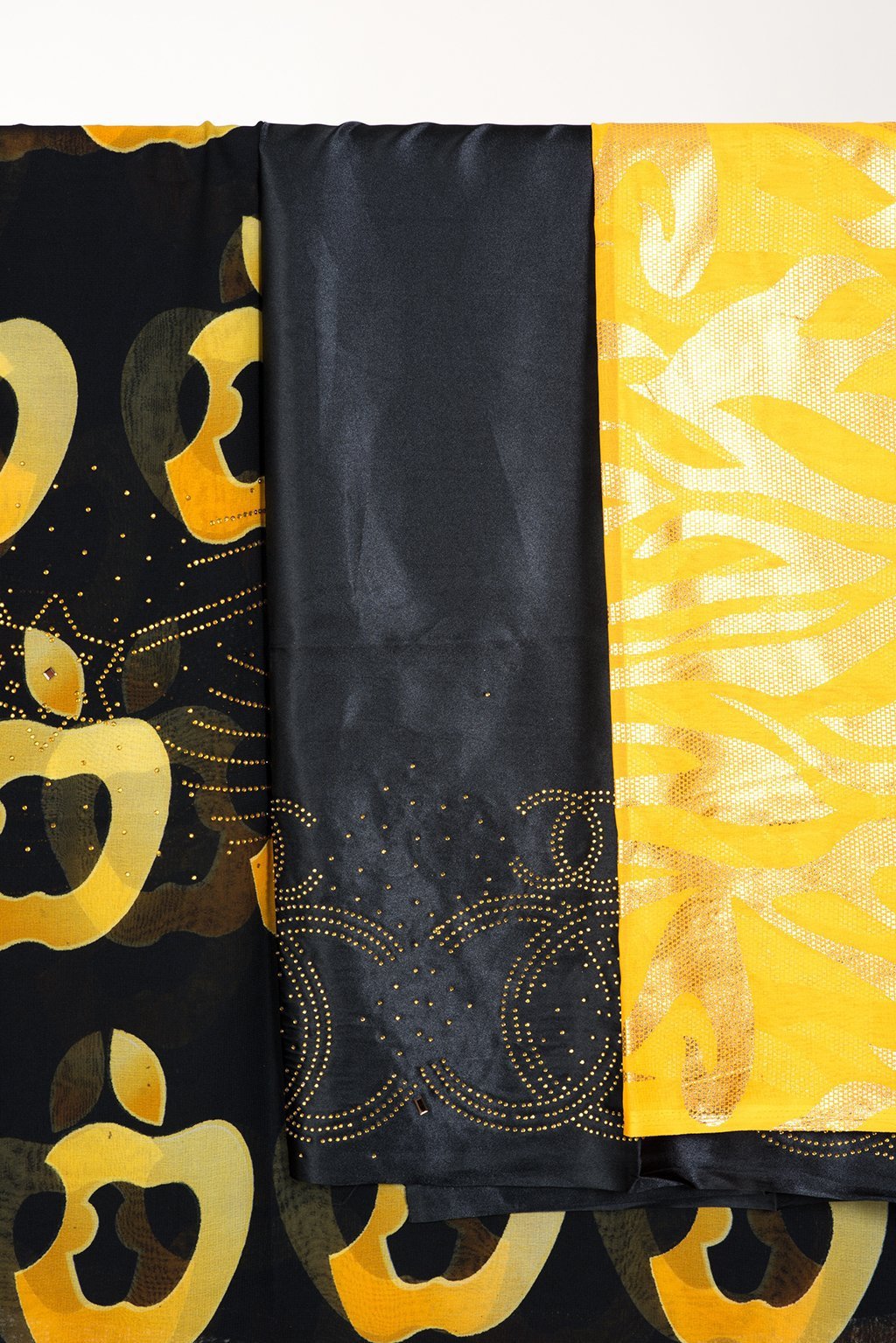 Yellow apple print Chiffon Dirac Kabayare