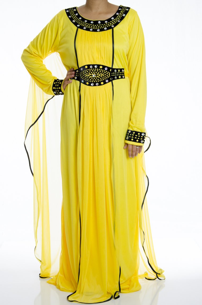 Yellow bumble Kaftan Dress Kabayare