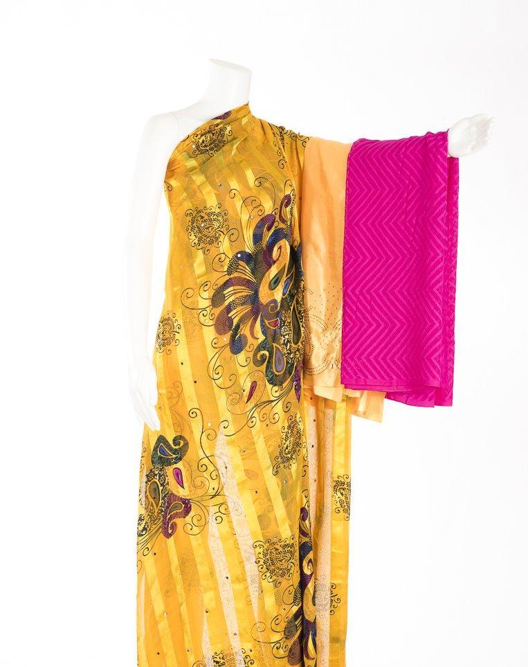 Yellow Hue Silk Chiffon Dirac Kabayare