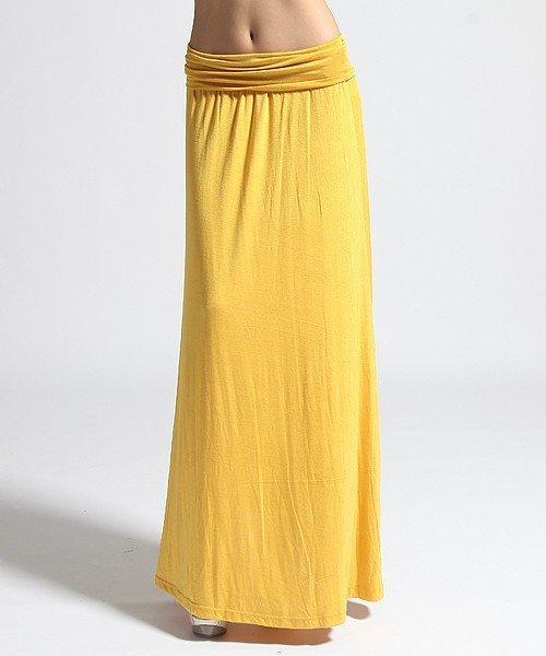 Yellow Jersey Maxi Skirt Kabayare