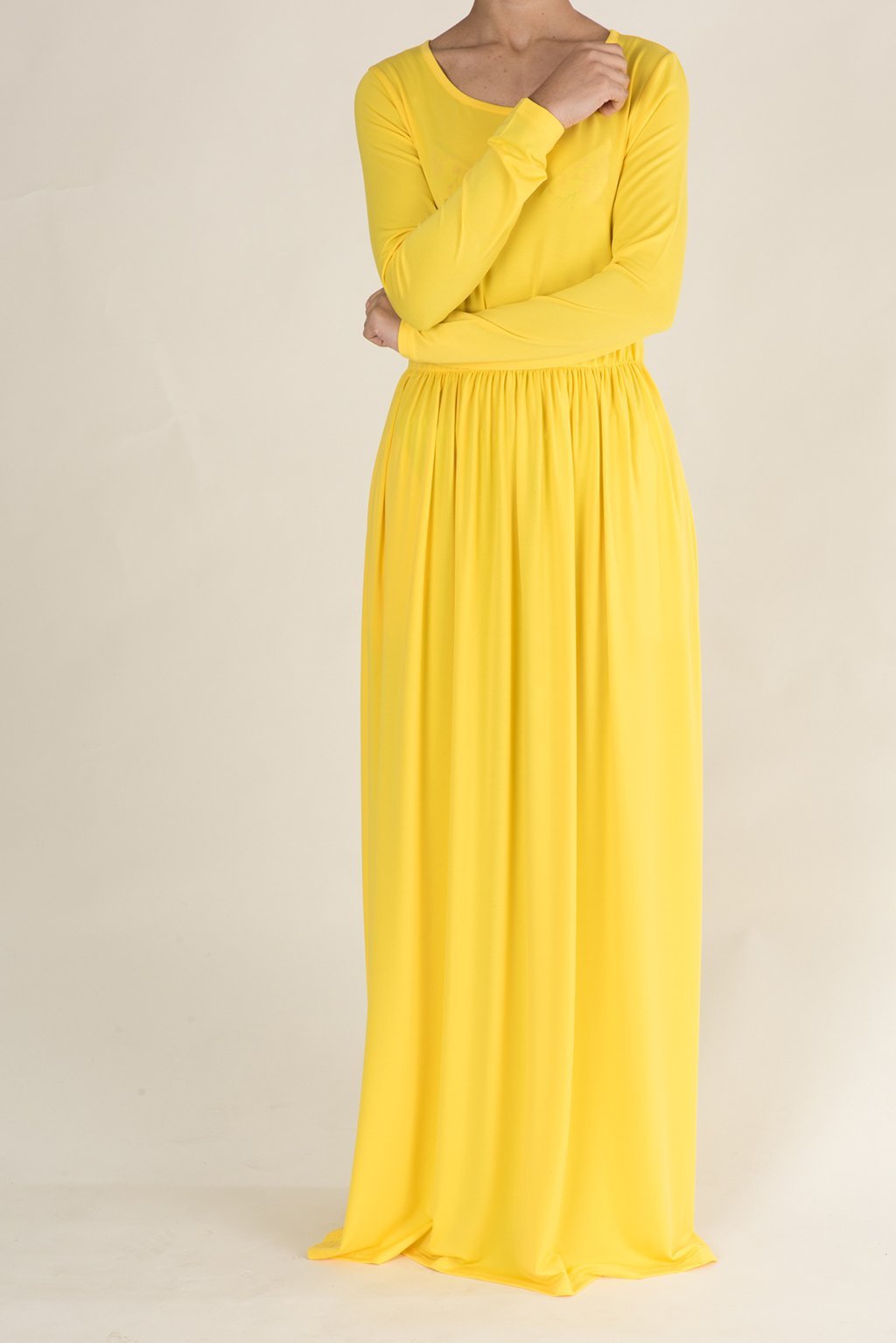 Yellow Milk Silk Maxi Dress (no pocket) Kabayare