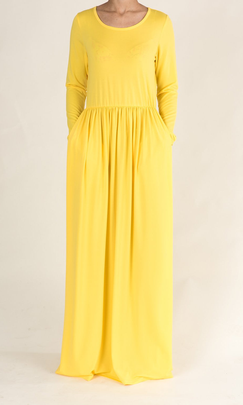 Yellow Milk Silk Maxi Dress (no pocket) Kabayare