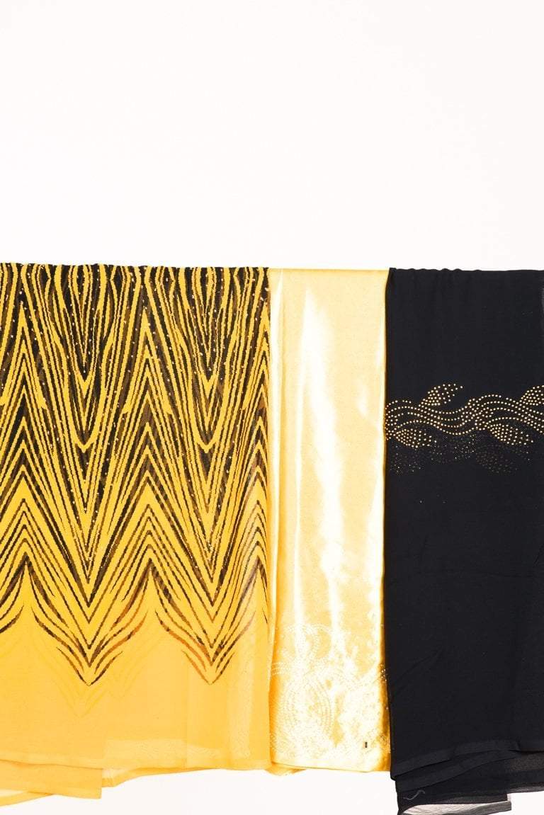 Yellow print Chiffon Dirac Kabayare
