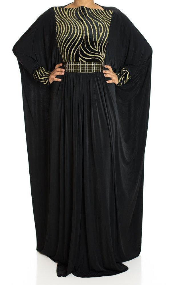 Zebra Butterfly Jersey Abaya Kabayare