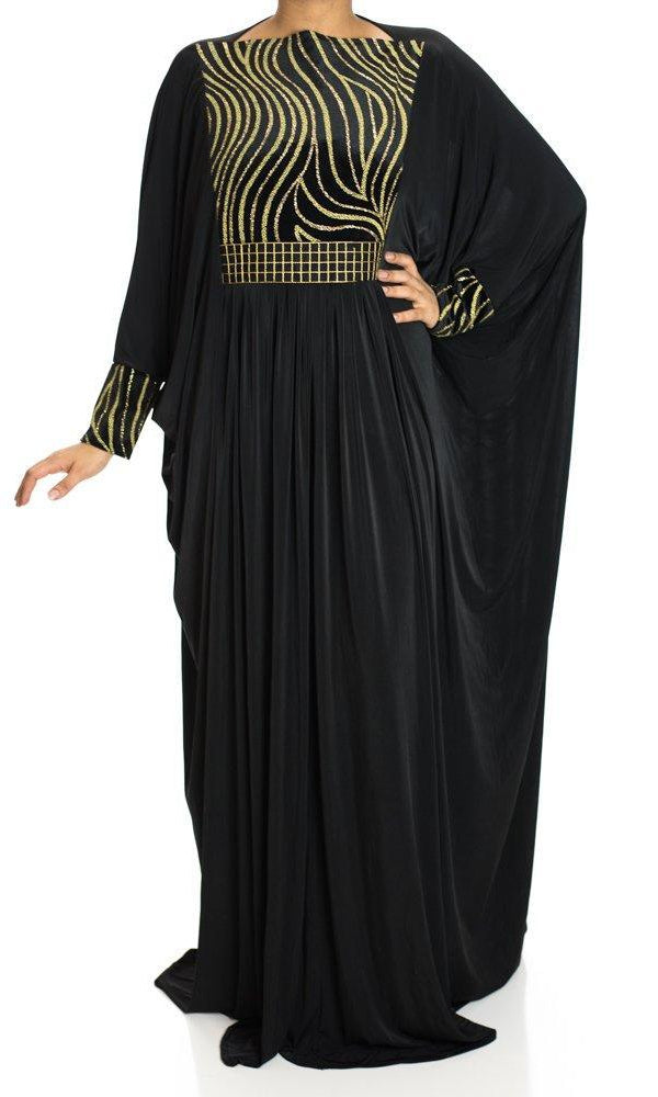 Zebra Butterfly Jersey Abaya Kabayare