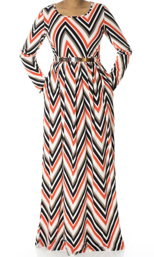 ZigZag print maxi dress Kabayare