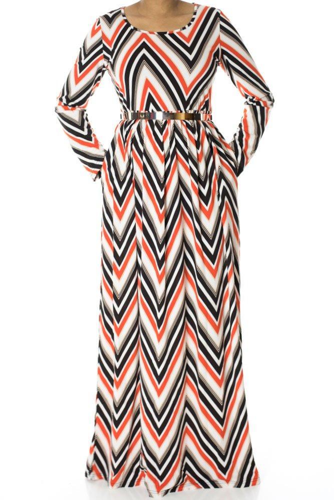 ZigZag print maxi dress Kabayare