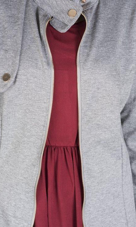 zipper maxi cardigan Kabayare