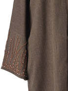 Elegant brown Sleeve Abaya Maxi Dress with Matching Scarf — modest abaya | Kabayare Fashion