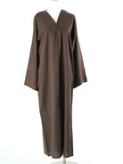 Elegant brown Sleeve Abaya Maxi Dress with Matching Scarf — modest abaya | Kabayare Fashion