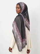 Black elegance pattern chiffon hijab